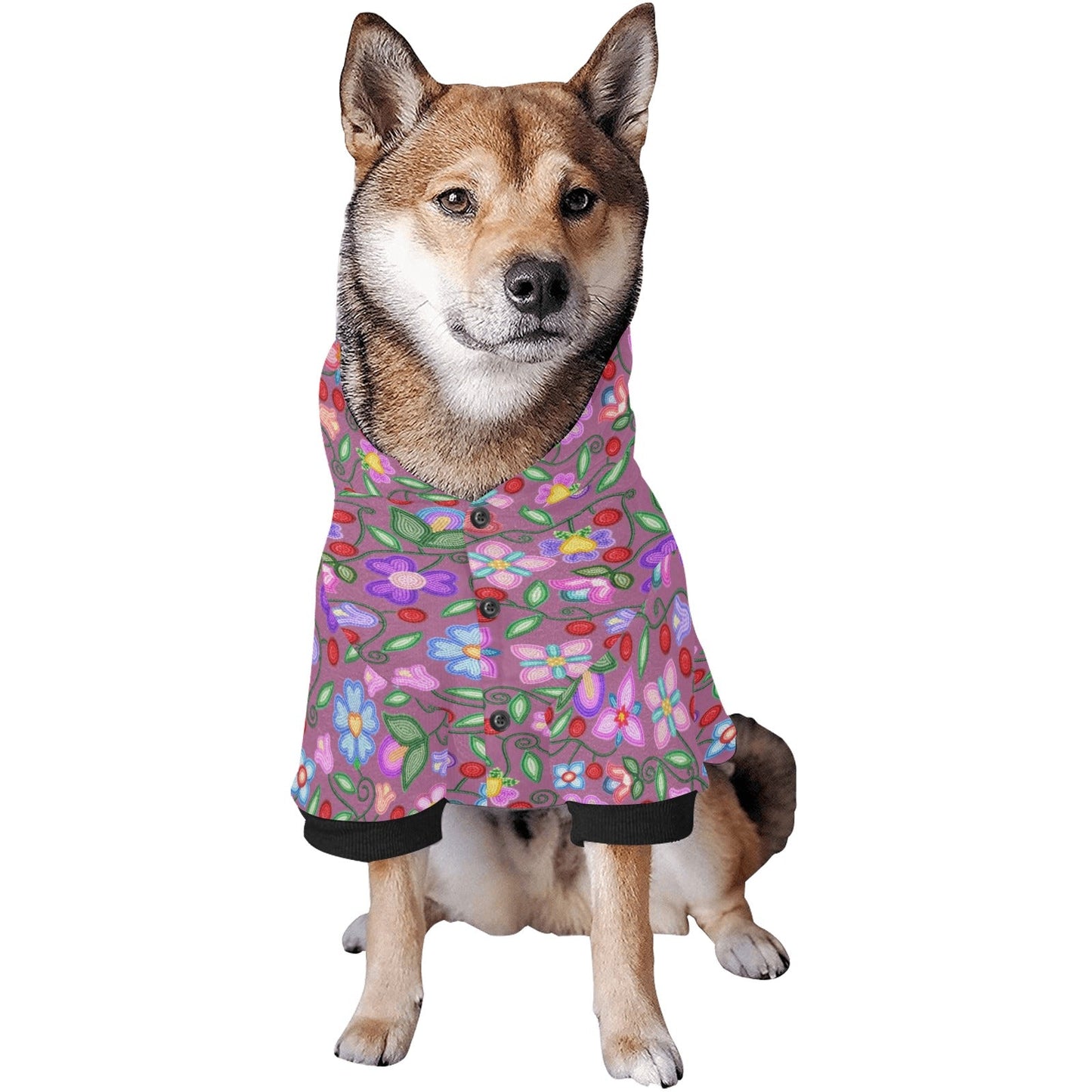 Petal Harmony Dusty Rose Pet Hoodie