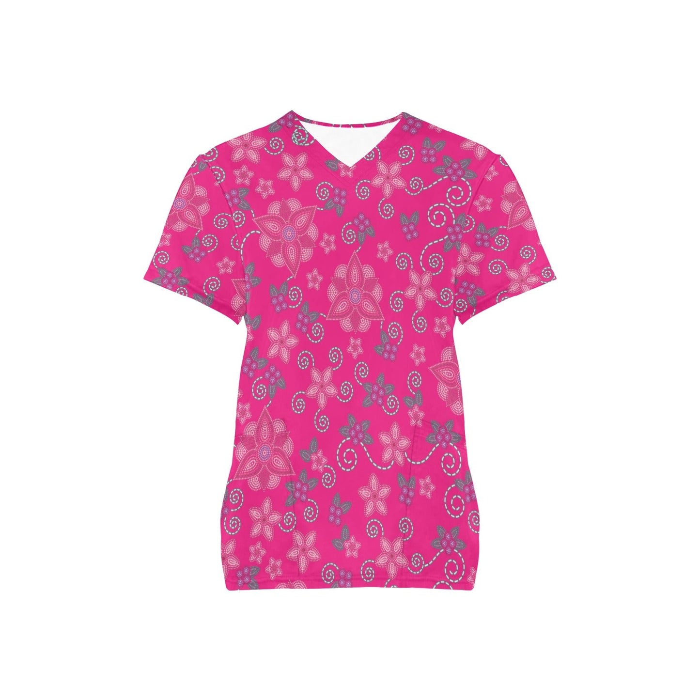 Berry Picking Pink Scrub Top