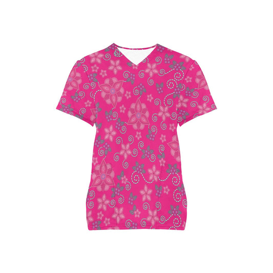 Berry Picking Pink Scrub Top