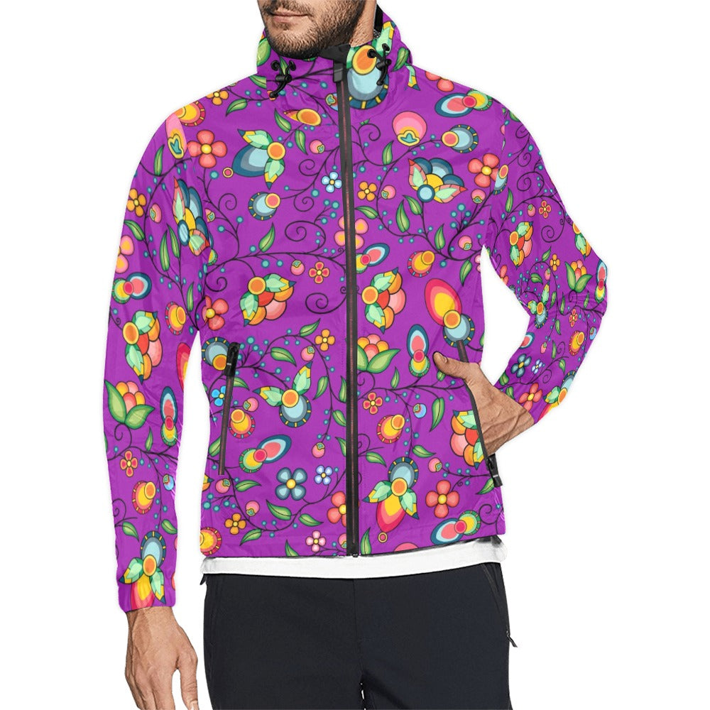 Floral Bounty Purple Men's Windbreaker