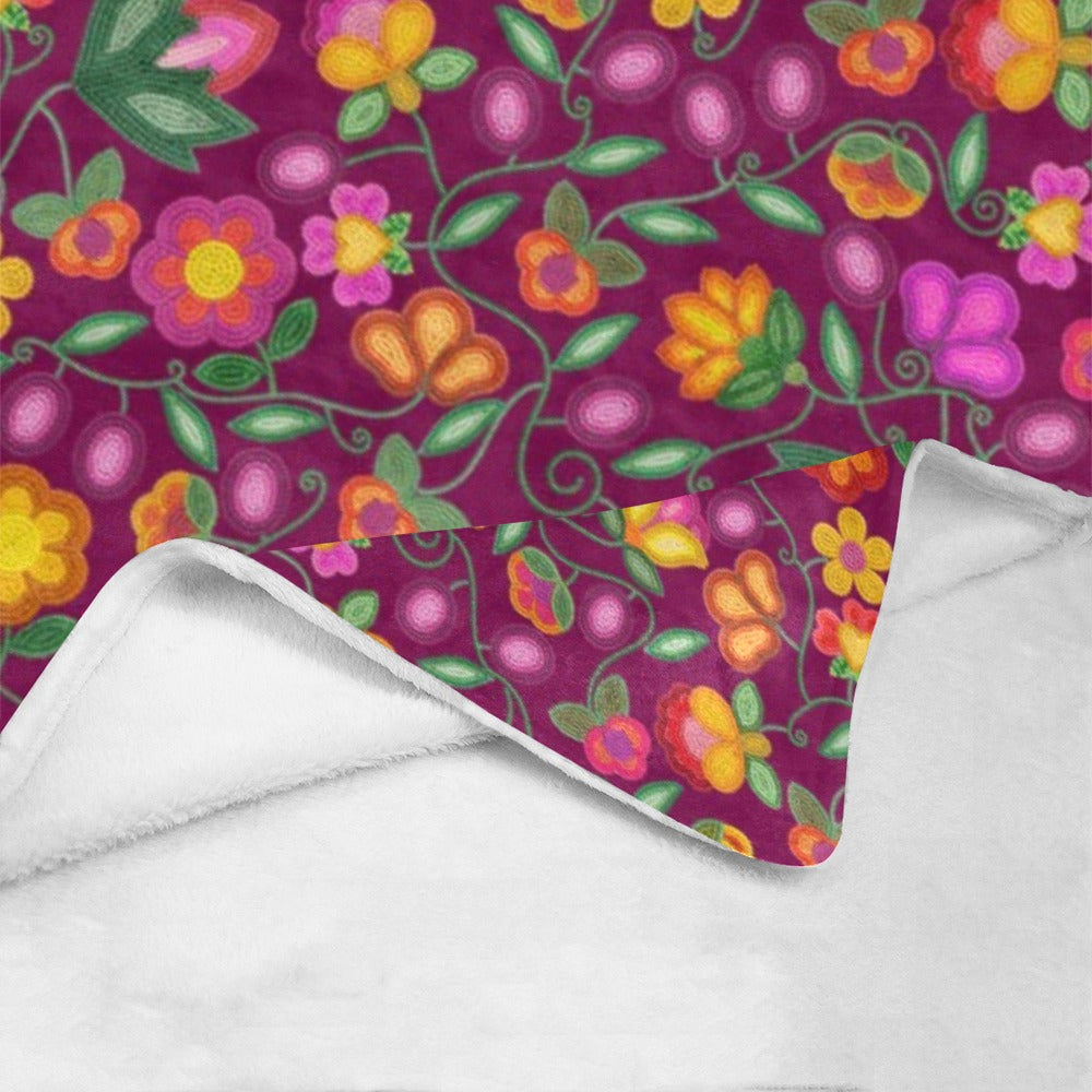 Boreal Bounty Dark Magenta X-Large Micro Fleece Blanket