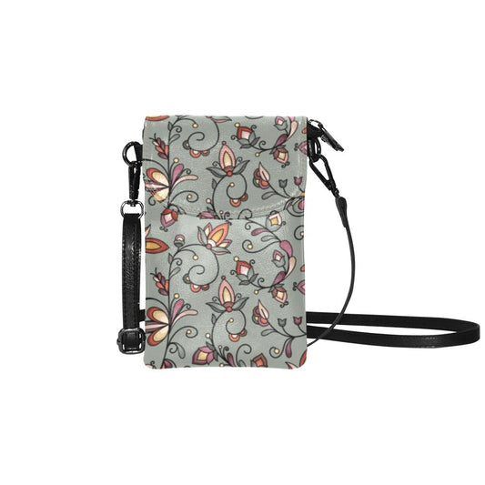Burnt Sky Petals Green Small Cell Phone Purse