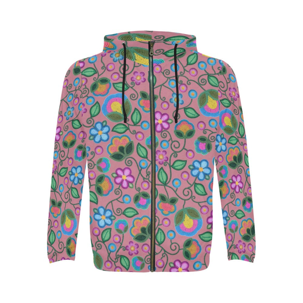 Turquoise Sunbeam Peach Zip Hoodie
