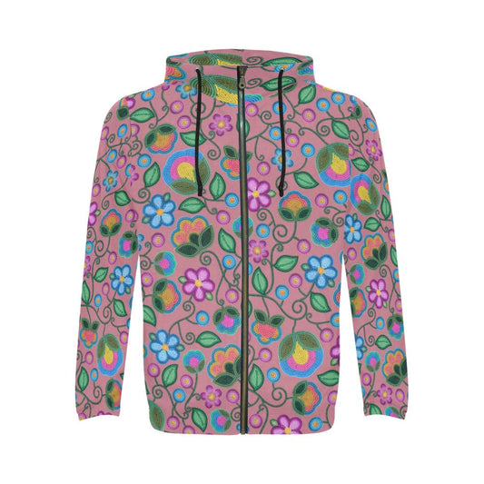 Turquoise Sunbeam Peach Zip Hoodie