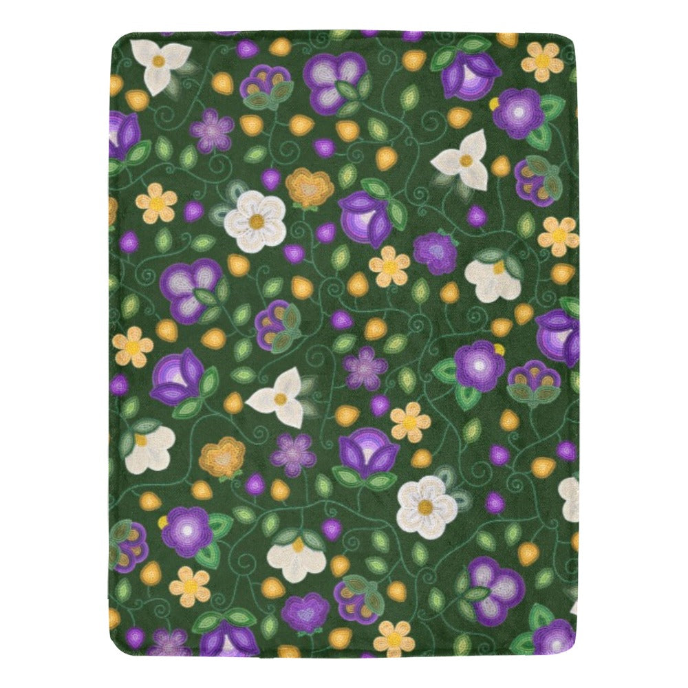 Midnight Moss Bloom Forest X-Large Micro Fleece Blanket