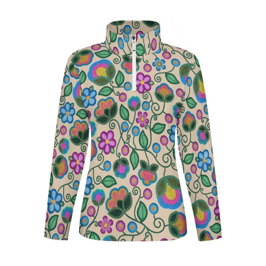 Turquoise Sunbeam Cream Long Sleeve Yoga Shirt