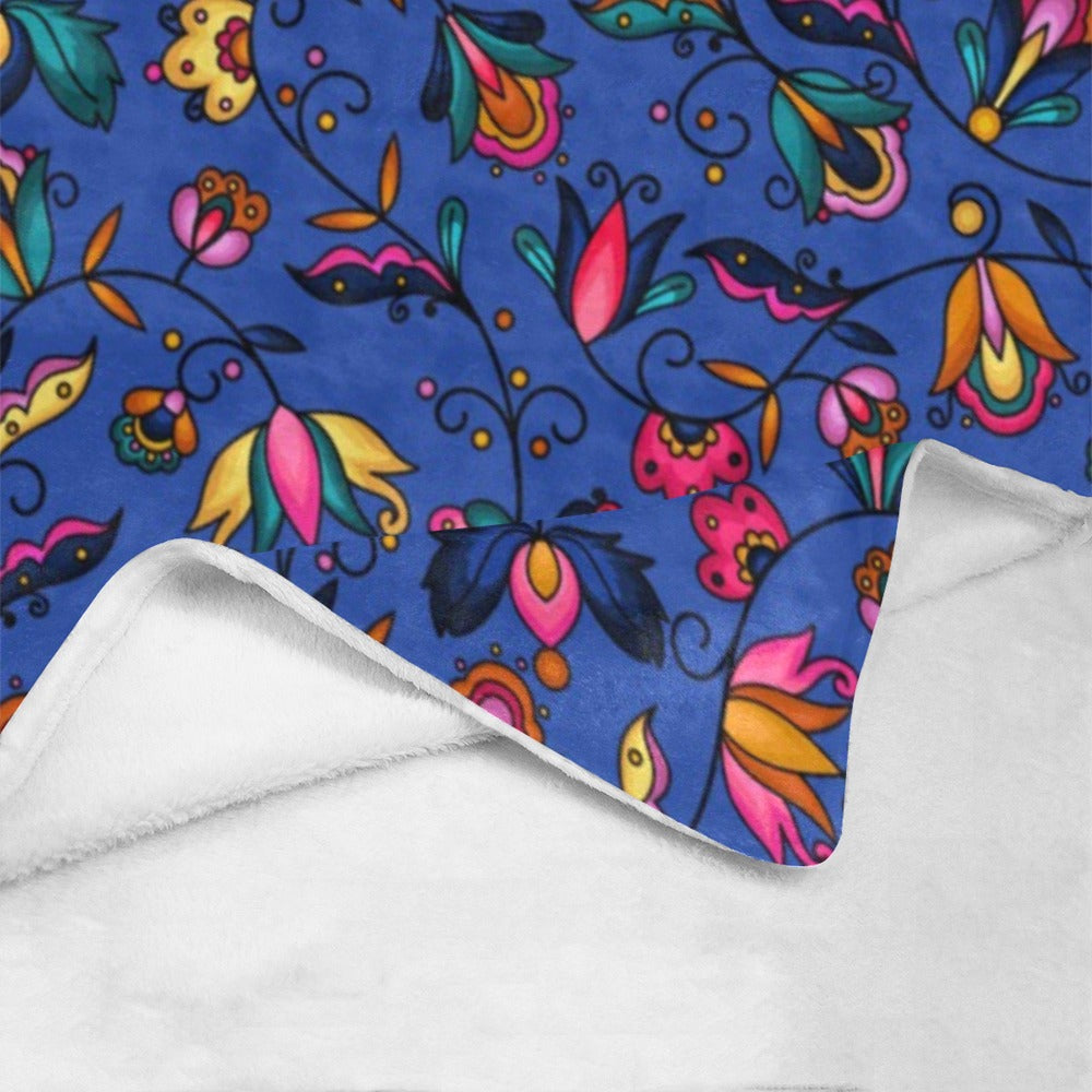 Copper Prairie Petals Blue Ultra-Soft Micro Fleece Blanket 40"x50"