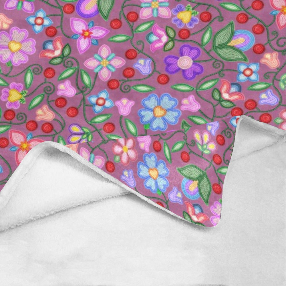 Petal Harmony Dusty Rose Large Micro Fleece Blanket
