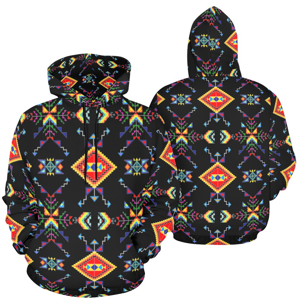 Buffalo Jump Black All Over Print Hoodie for Men