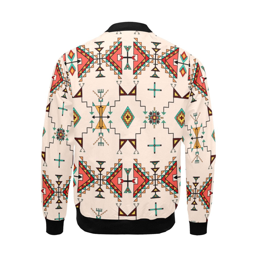 Thunder Flight Cream Bomber Jacket for Men