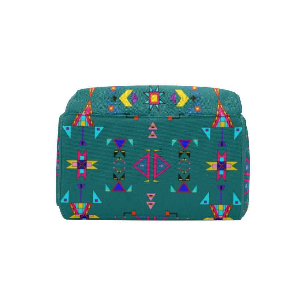 Enemy Territory Teal Multi-Function Diaper Backpack