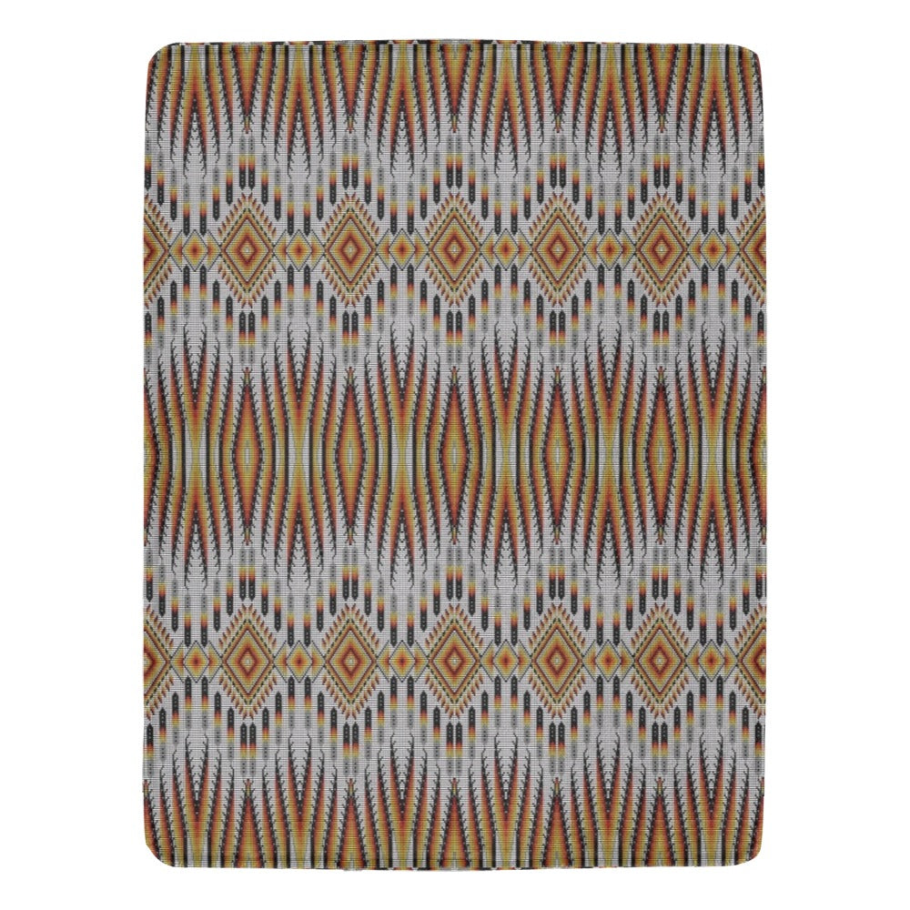 Fire Feather White X-Large Micro Fleece Blanket