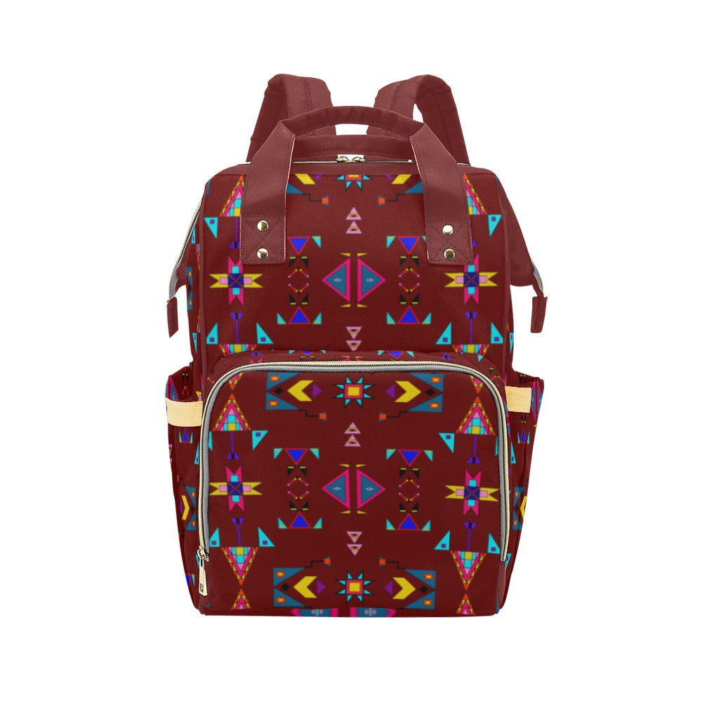 Enemy Territory Dark Maroon Multi-Function Diaper Backpack