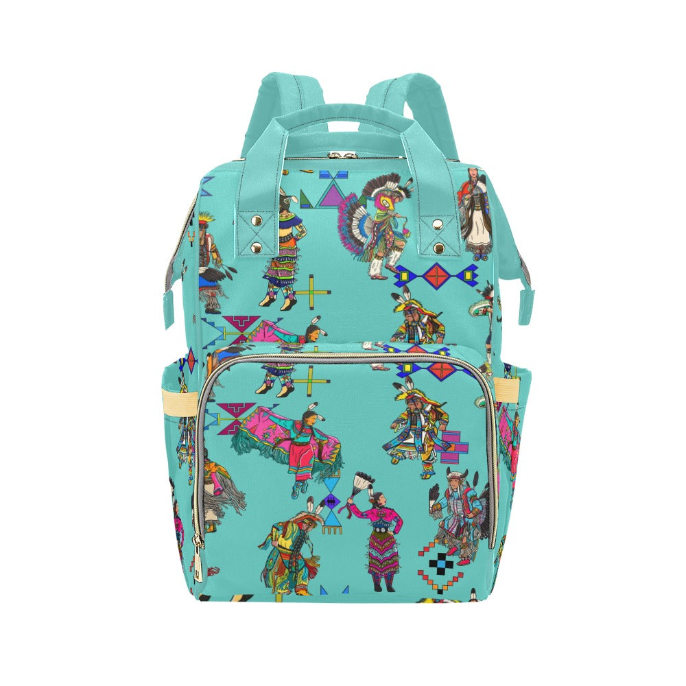 Grand Entry Dancers Eggshell Blue Multi-Function Diaper Backpack