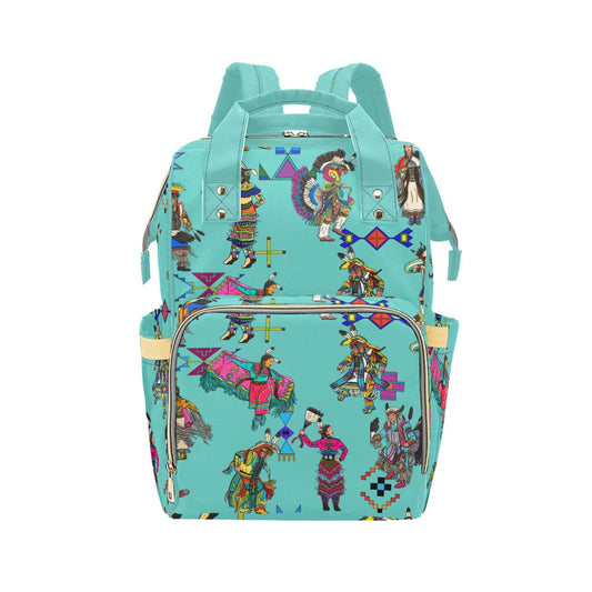 Grand Entry Dancers Eggshell Blue Multi-Function Diaper Backpack