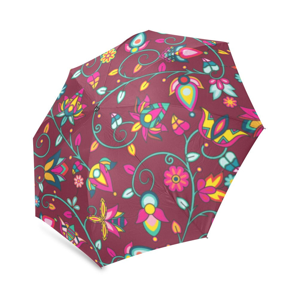 Thorny Path Cranberry Foldable Umbrella