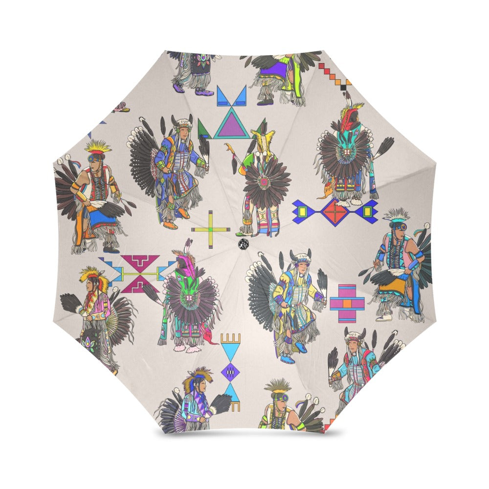 Men's Tradish Dancers Muslin White Foldable Umbrella