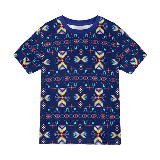 Rainy Chief Rainbow Night Lake T-shirt for Men