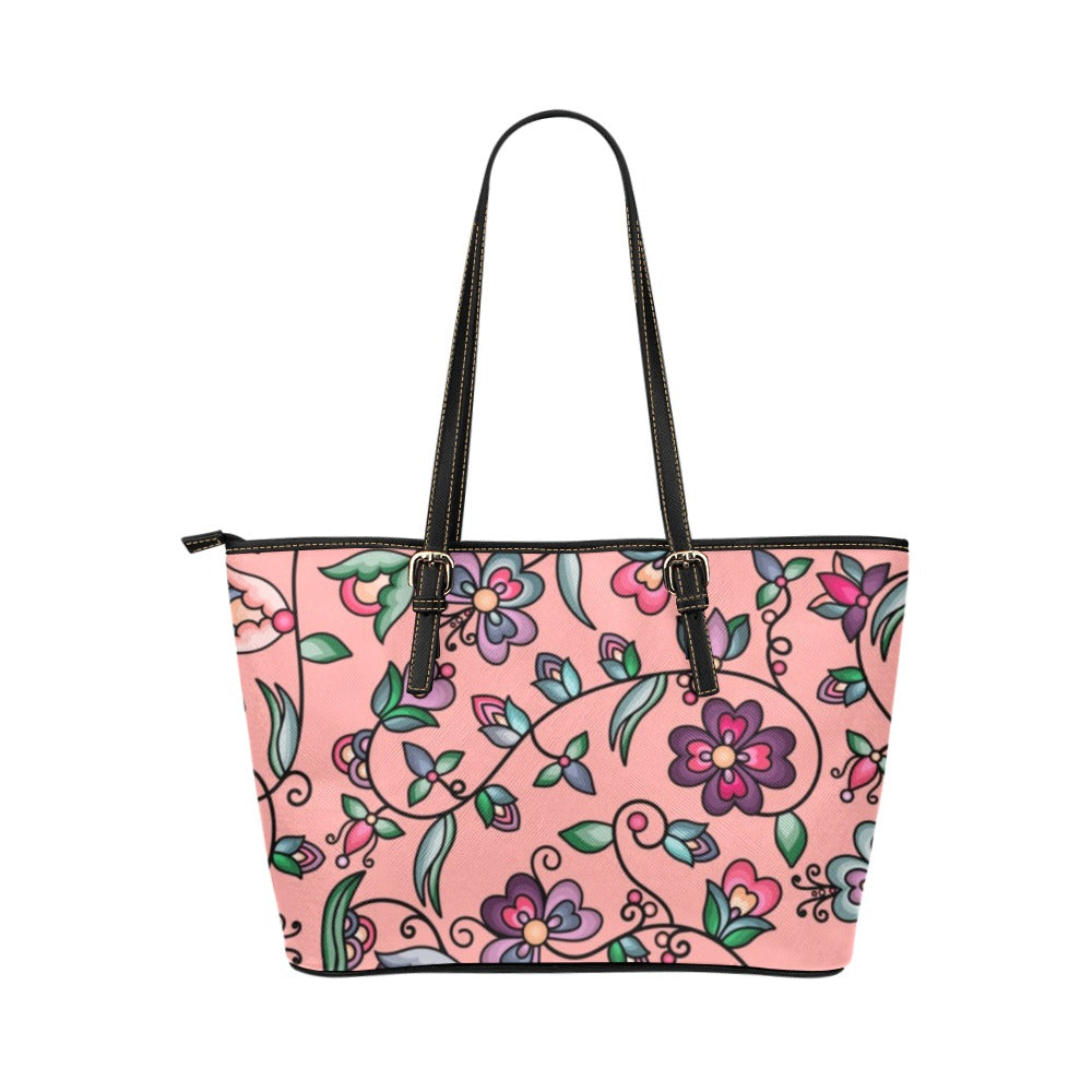 Amber Evening Garland Peach Leather Tote
