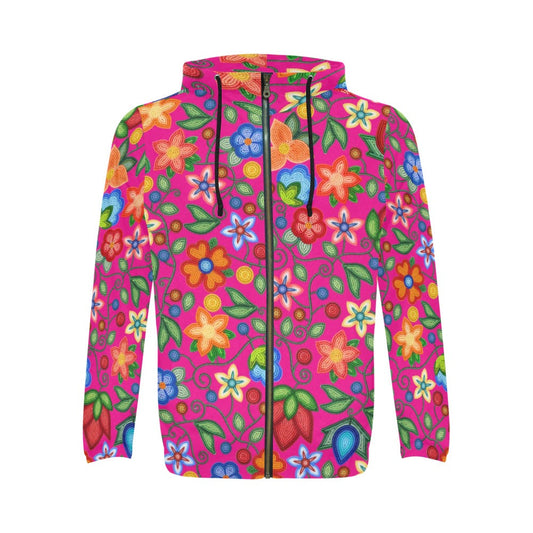 Morning Harmony Pink Zip Hoodie