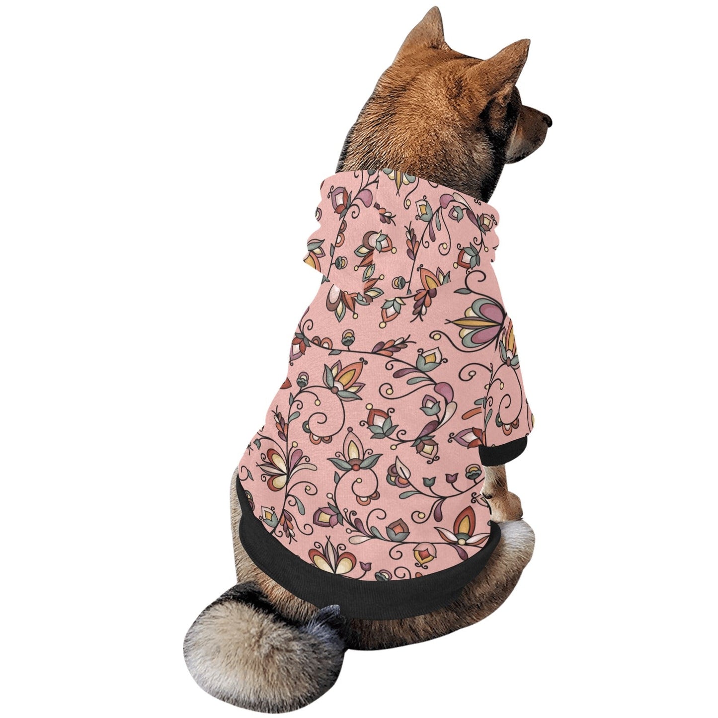Burnt Sky Petals Peach Pet Dog Hoodie