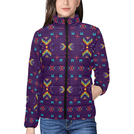 Rainy Chief Rainbow Dark Purple Women's Padded Jacket