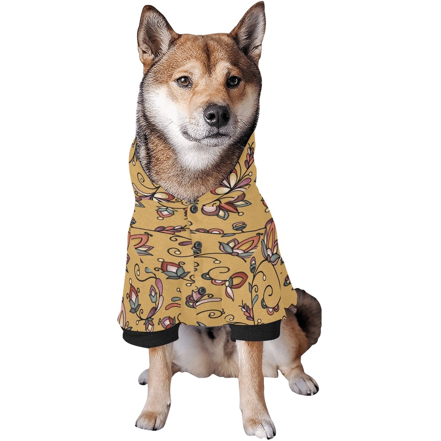 Burnt Sky Petals Gold Pet Dog Hoodie