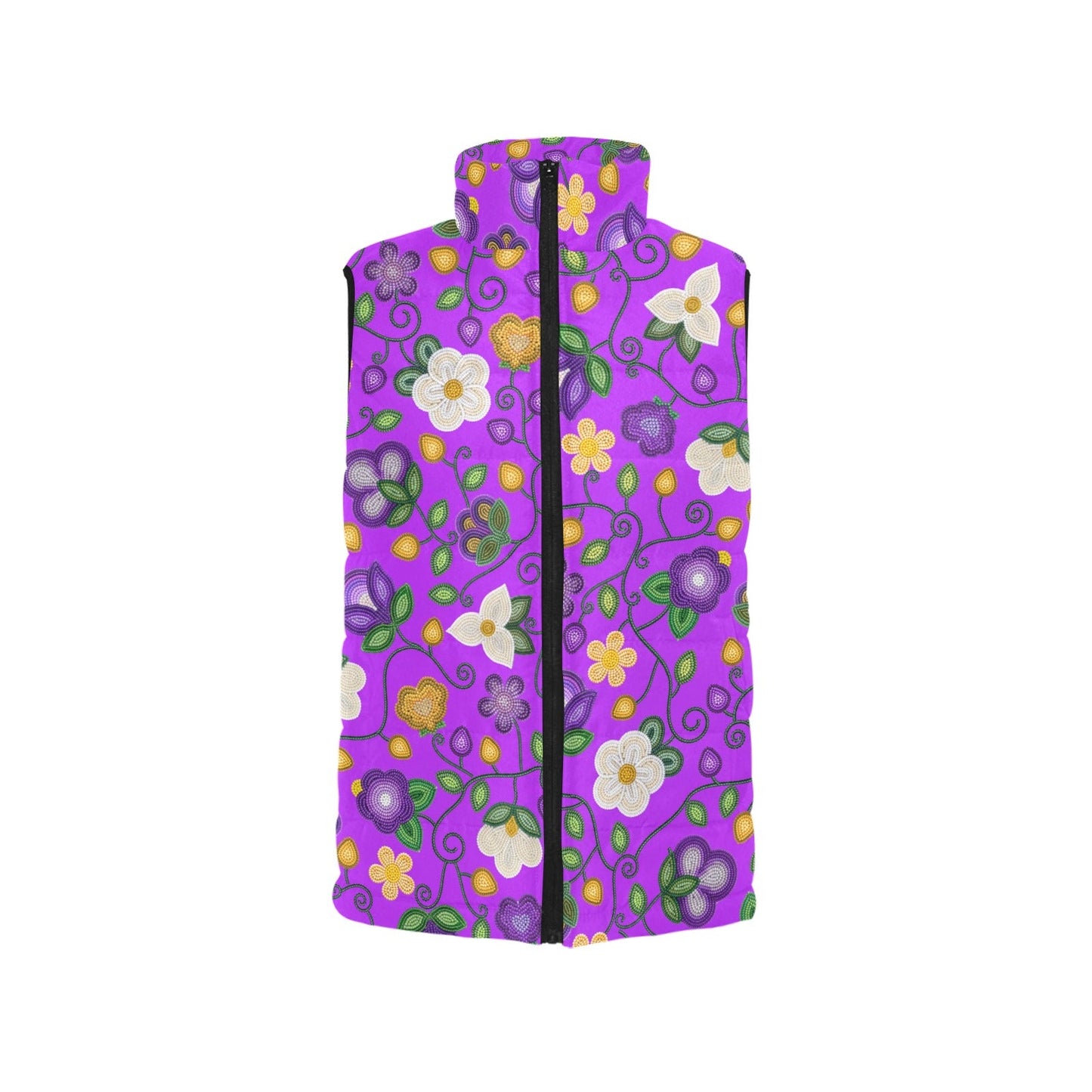 Midnight Moss Bloom Purple Women's Padded Vest Jacket