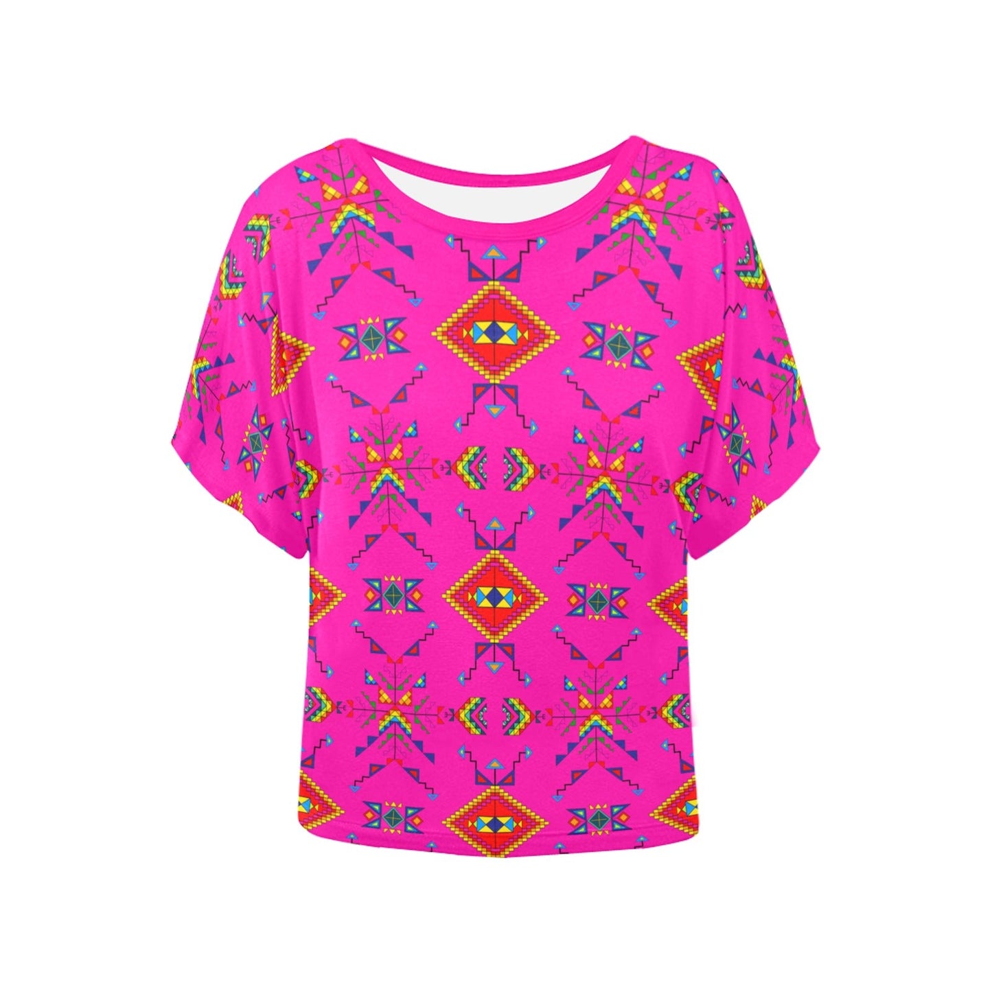 Buffalo Jump Pink Women's Batwing-Sleeved Blouse T shirt