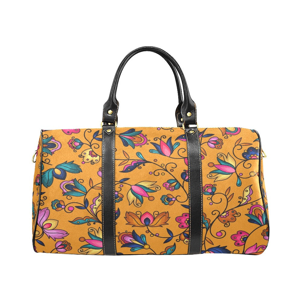 Copper Prairie Petals Orange Small Travel Bag