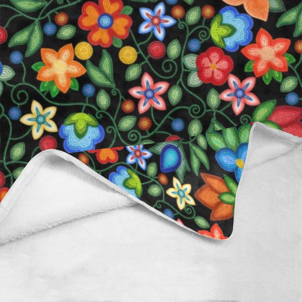 Morning Harmony Black X-Large Micro Fleece Blanket