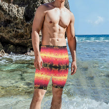 Load image into Gallery viewer, Soleil Fusion Rouge Men&#39;s Knee Length Swimming Trunks
