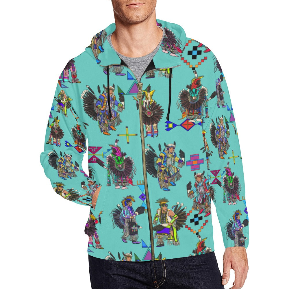 Men's Tradish Dancers Eggshell Blue Men's Zipper Hoodie