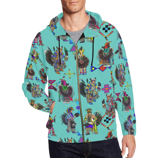 Men's Tradish Dancers Eggshell Blue Men's Zipper Hoodie