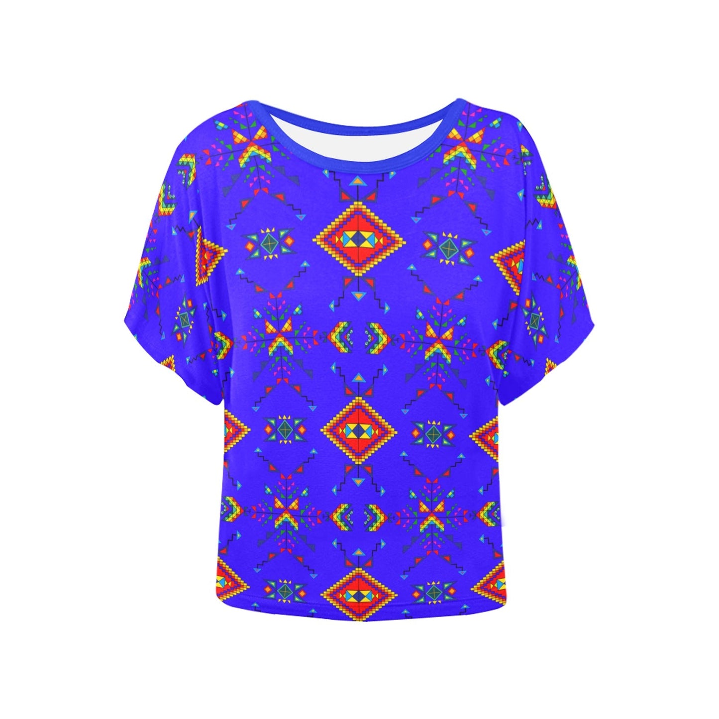 Buffalo Jump Blue Women's Batwing-Sleeved Blouse T shirt
