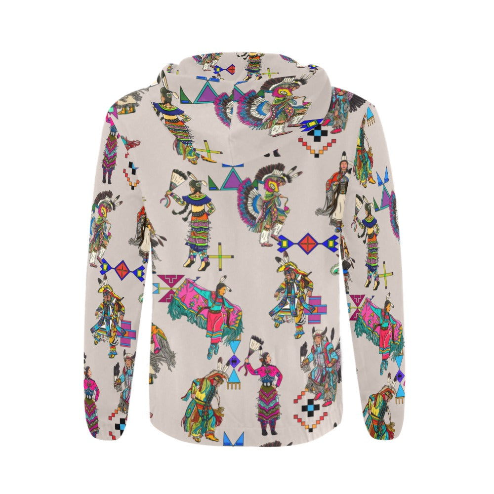 Grand Entry Dancers Muslin Men's Zipper Hoodie