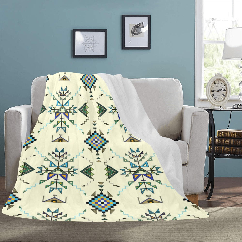 Bear Shield Cream X-Large Micro Fleece Blanket