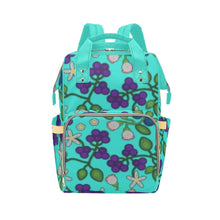 Load image into Gallery viewer, Grandmothers Stories Turquoise Multi-Function Diaper Backpack/Diaper Bag
