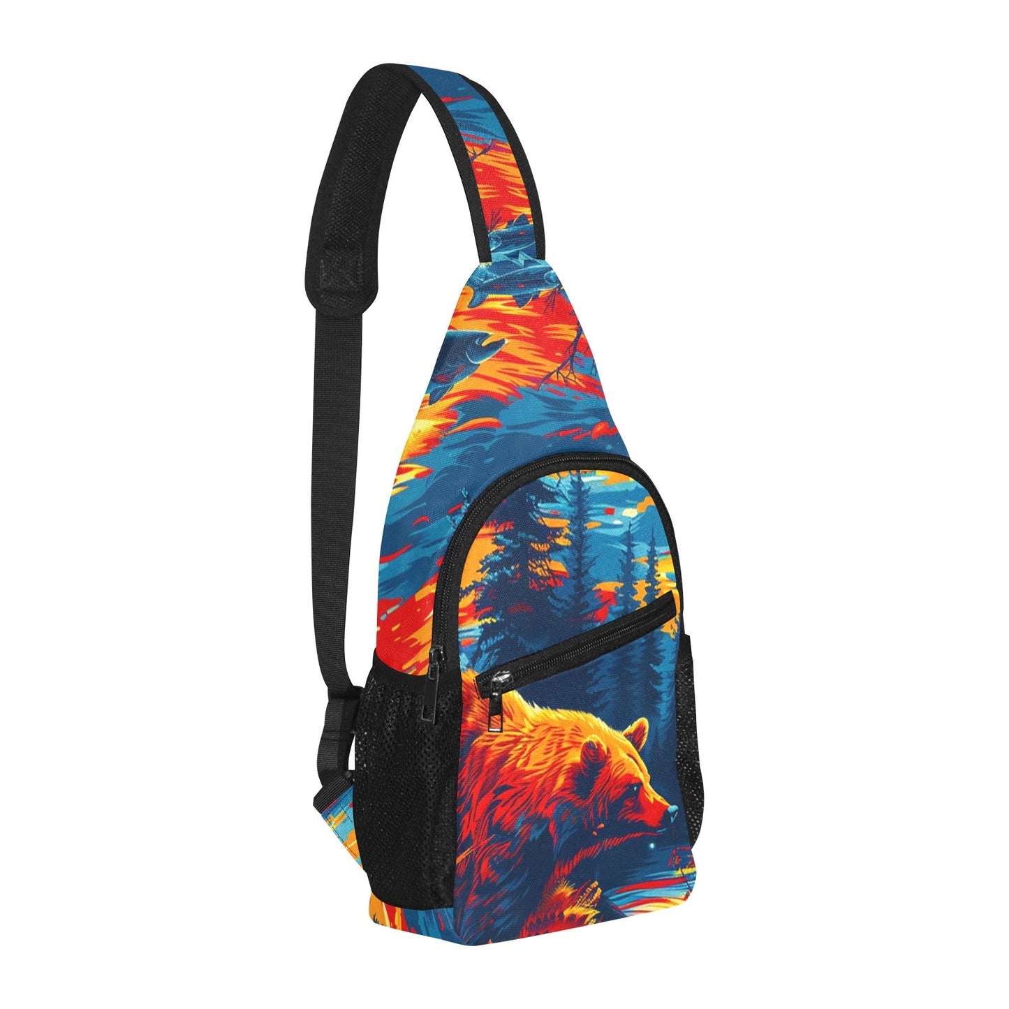 Fishing Bear Chest Bag