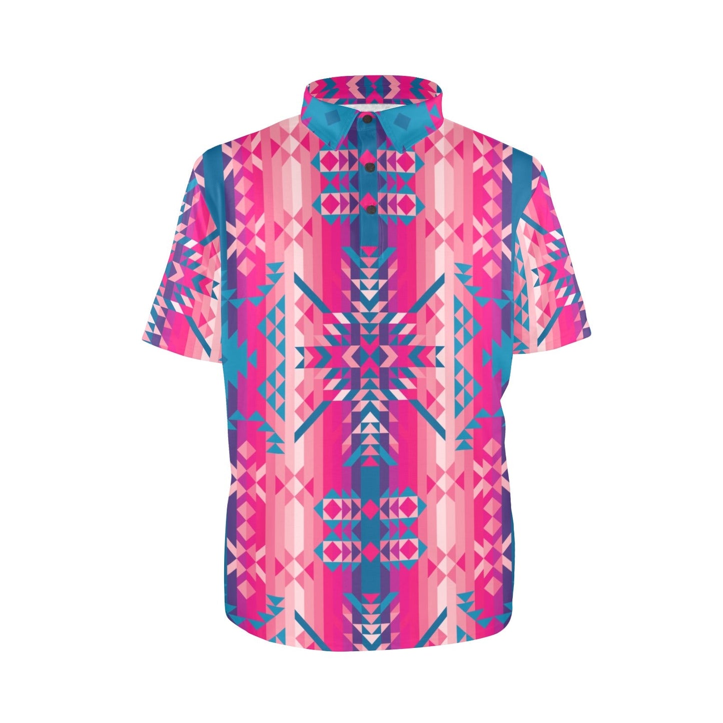 Desert Geo Blue Polo Shirt