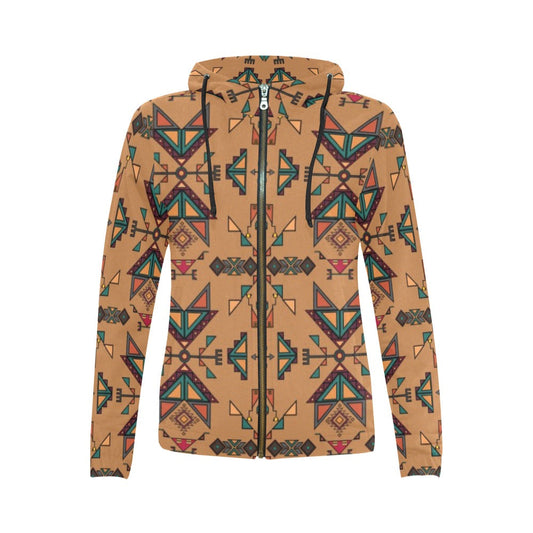 Arrow dawn Brown Full Zip Hoodie for Women