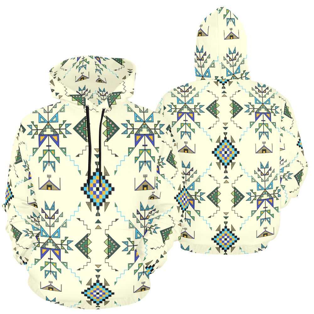 Bear Shield Cream Hoodie for Men