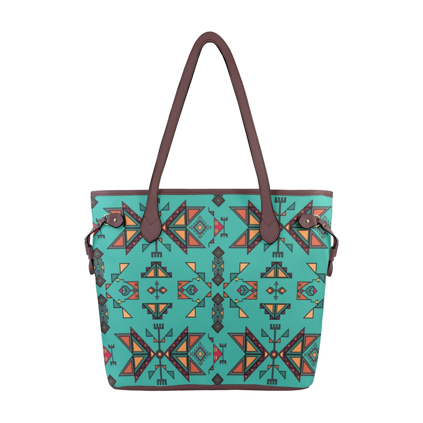 Arrow Dawn Turquoise Clover Canvas Tote Bag