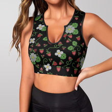 Load image into Gallery viewer, Strawberry Dreams Midnight Yoga Top
