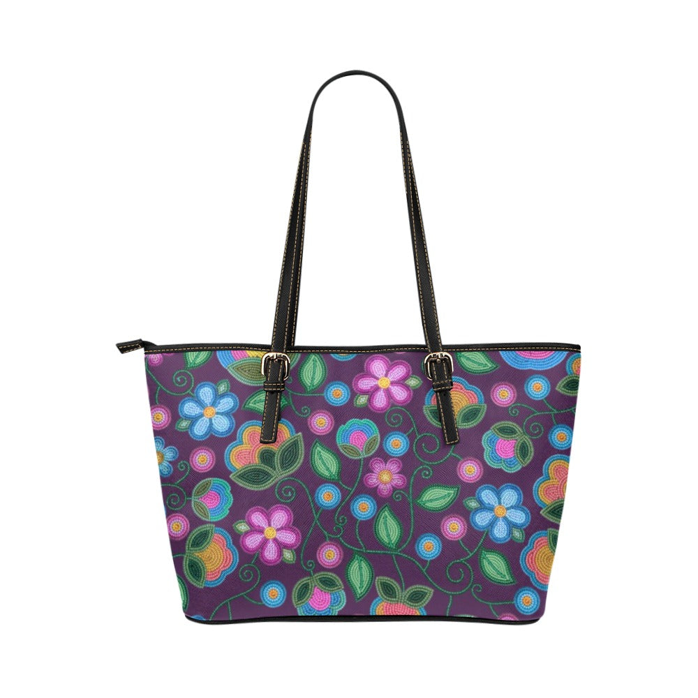 Turquoise Sunbeam Violet Leather Tote