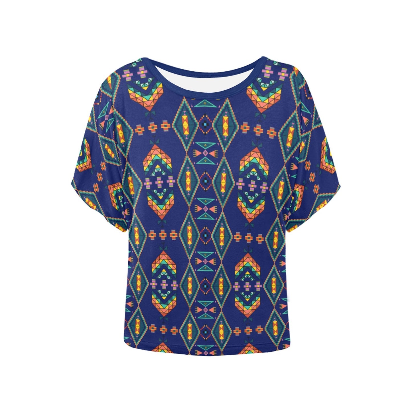 Travois Tipi Blue Women's Batwing-Sleeved Blouse T shirt