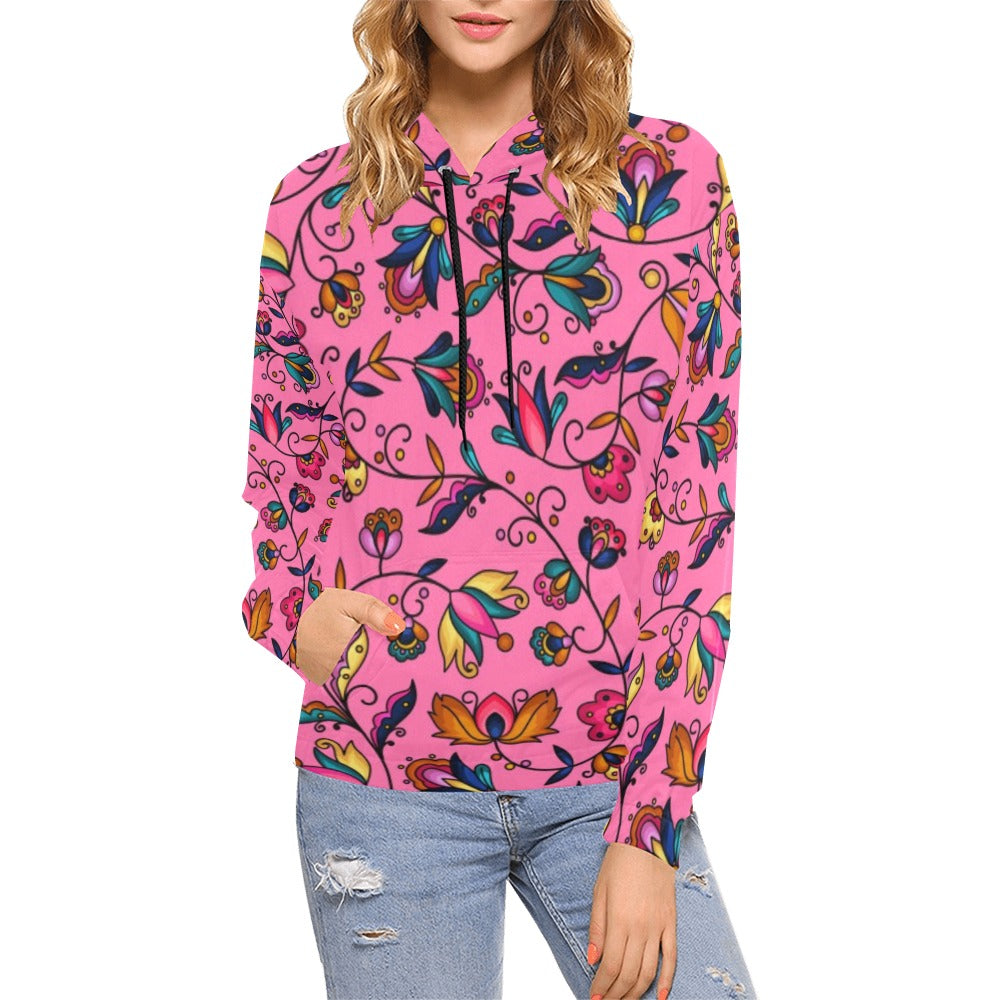 Copper Prairie Petals Pink Hoodie for Women (USA Size)