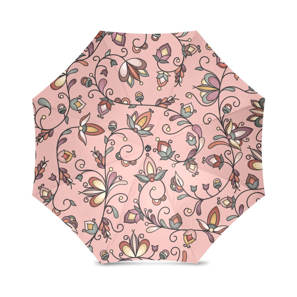 Burnt Sky Petals Peach Foldable Umbrella
