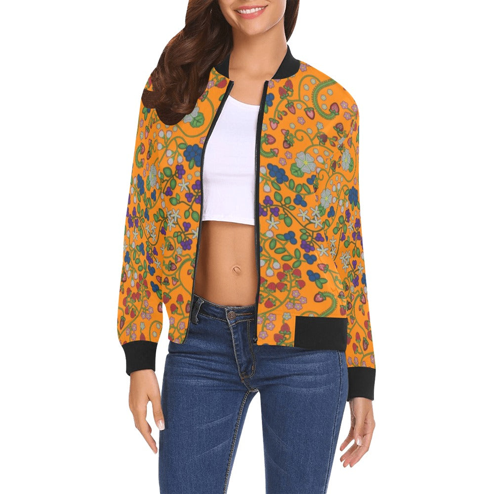 Grandmother Stories Carrot Bomber Jacket for Women