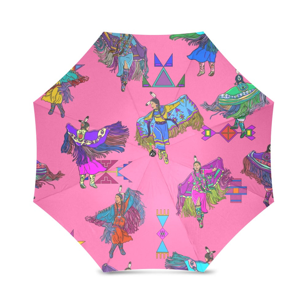 Women's Fancy Dancers Pink Foldable Umbrella